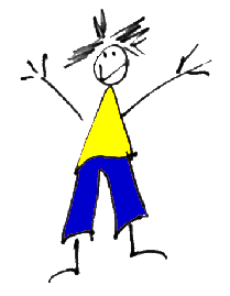 boy with yellow top and blue trousers